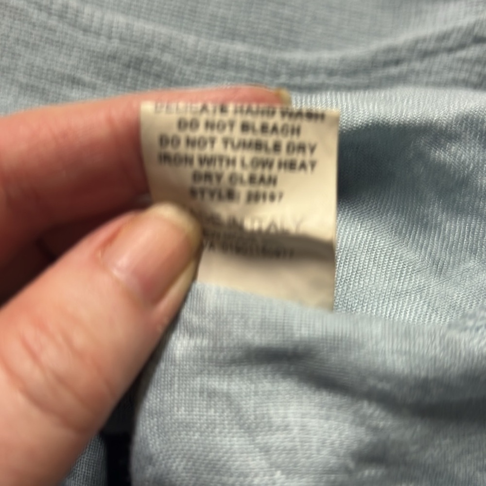 Bella Umbra Linen Patterned Blouse Blue - Picture 6 of 6